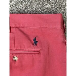 Polo Ralph Lauren Shorts Mens 48B Red Vintage Tyler Pleated Cotton Chino Short‎